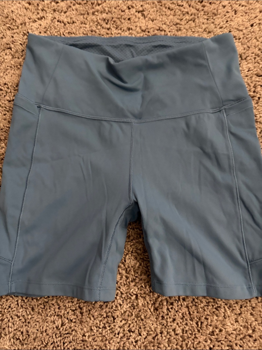 High-Waist Women's Bike Shorts in Slate Blue